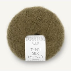 Tynn Silk Mohair - Mrk oliven 9873  - 4115837