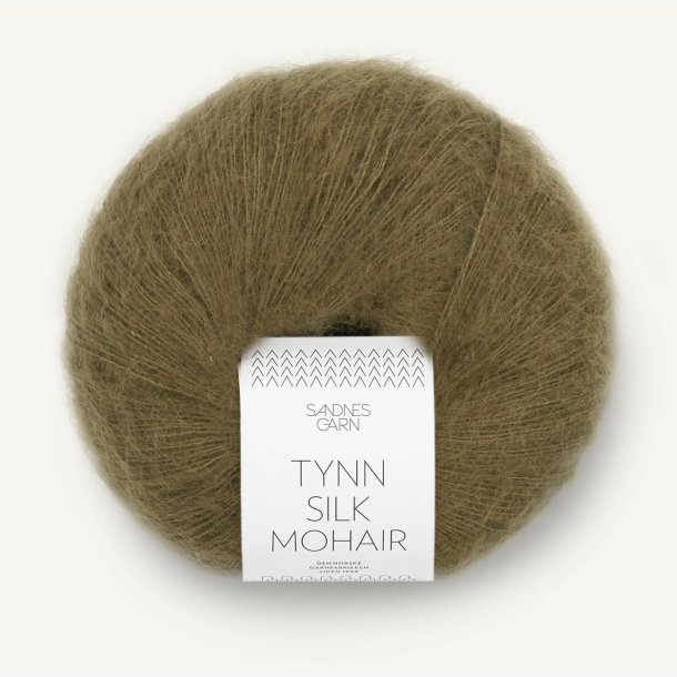 Tynn Silk Mohair - Mrk oliven 9873  - 4115837