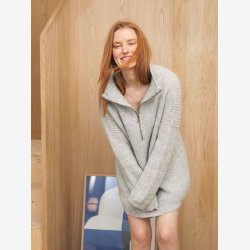 2302 - Model 7 - Zoe Zipper Sweater Dress