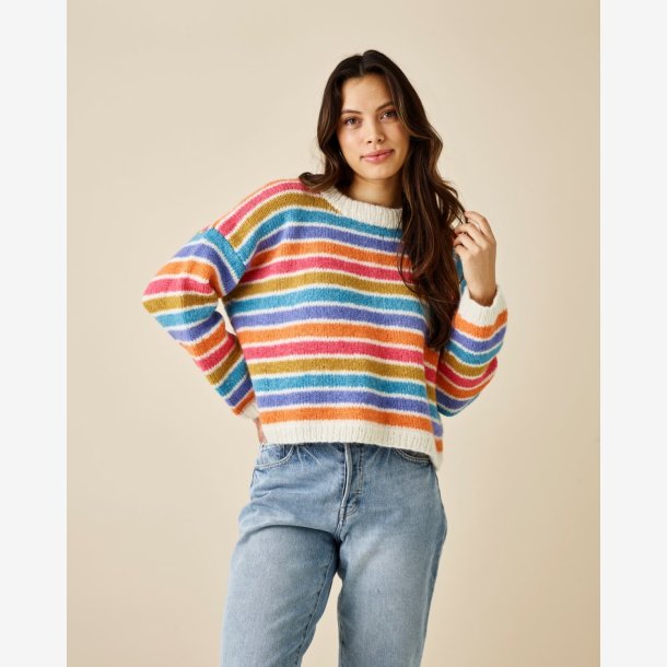 Oversize Sweater i striber - 8962116 - Alice by Permin