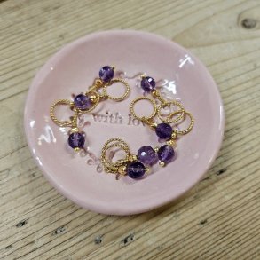 Lille skl i keramik - With Love (rosa)