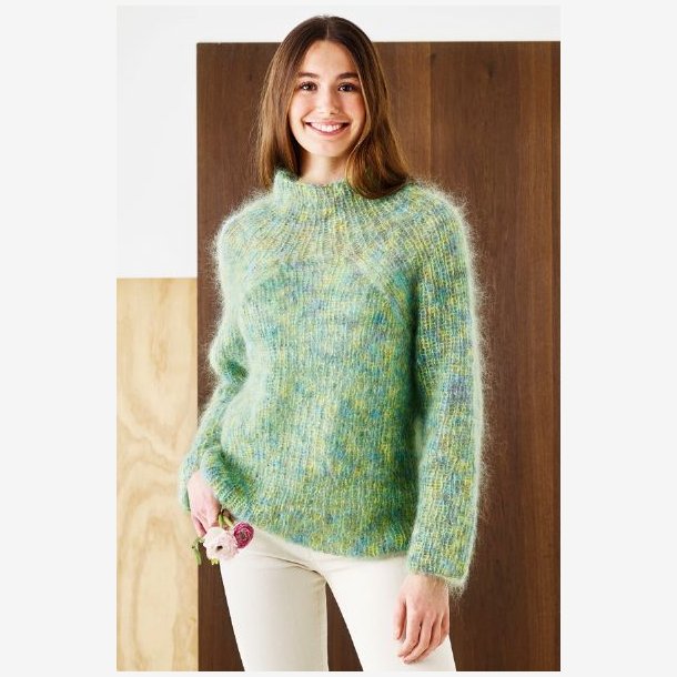 Bella Sweater med dyb raglan | Opskrift Permin - Bella og Bella Color - Gav'strikken