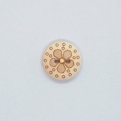 Trknap m. 2 hul - 15 mm m. blomst 