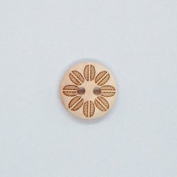 Trknap m. 2 hul - 15 mm m. blomst 