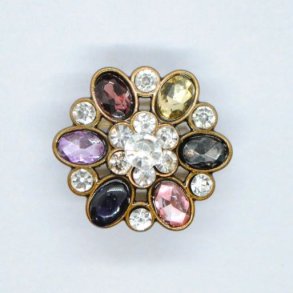 Knap med �je - Crystal multifarvet 