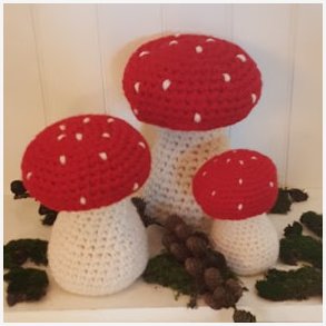 Fluesvampe: 3 stk i 3 str.