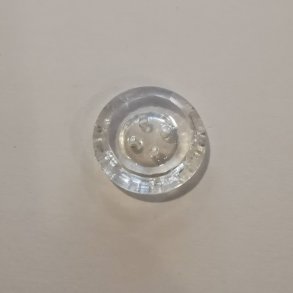 Gennemsigtig knap m. 4 hul - 17 mm