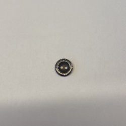 Knap med glitterkant - 12 mm