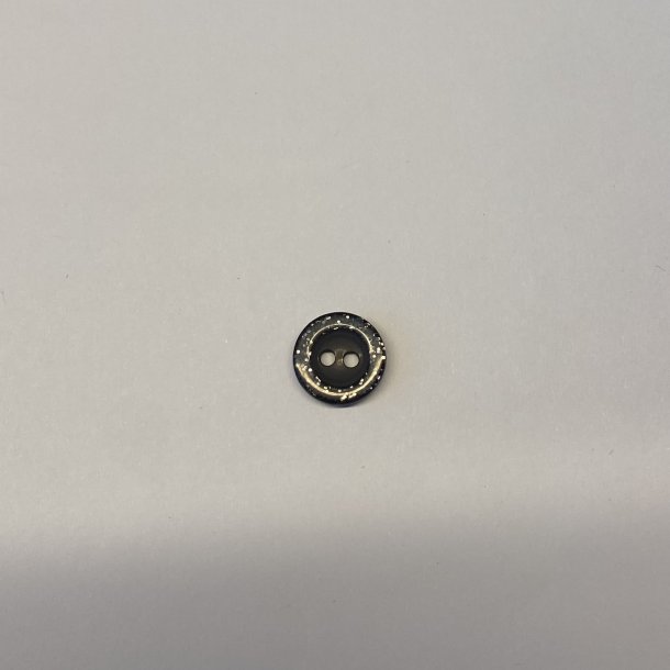 Knap med glitterkant - 12 mm