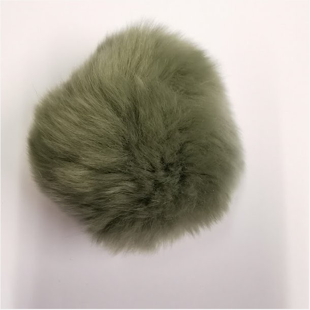 Pom Pom i kaninpels - Gr 6 cm i diamter