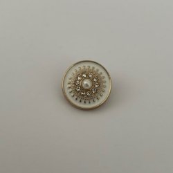 Knap m. perle i midten 18 mm