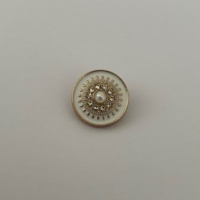 Knap m. perle i midten 18 mm