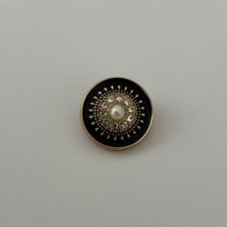 Knap m. perle i midten 18 mm