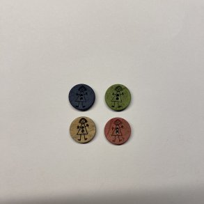 Kokosknap pige - 15 mm 