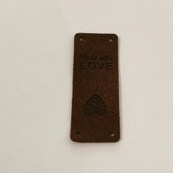 Label i imiteret lder MADE WITH LOVE (Aflang) 