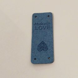 Label i imiteret lder MADE WITH LOVE (Aflang) 