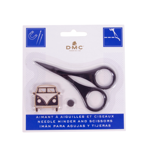 Dmc broderisaks 5,2 x 9 cm + Magnetbroche sort