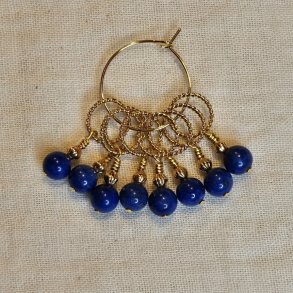 St med 8 Maskemarkrer - Bl smykkesten - DE LUXE