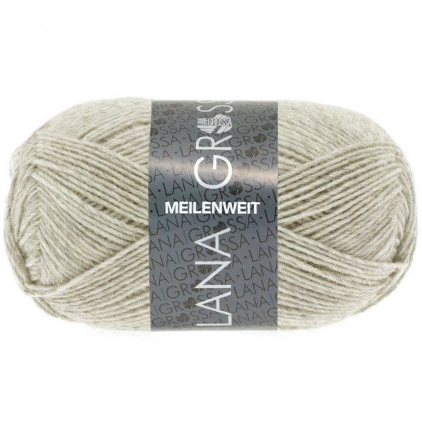 Lana Grossa Meilenweit Strmpegarn - Lys beige meleret 1301 - 30865