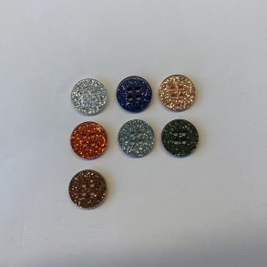 Plastikknapper m. glitter - 15 mm