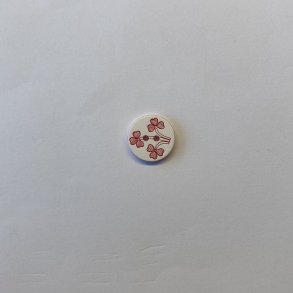 Plastikknap med r�d trekl�ver - 13 mm 