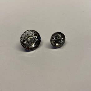 Plastikknap - Bling bling - S�lv farvet