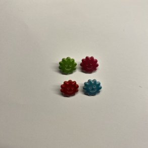 Plastikknap - Stjerner m. ansigt