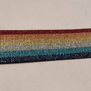 Polyesterb�nd / Gjordb�nd Lurex 36mm stribet 