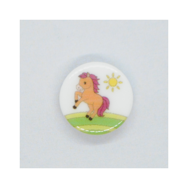 Knap 15mm Pony hvid
