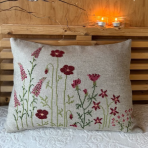 Red Flowers - Pomp Stitch 