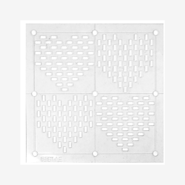 ReStyle Sashiko template hearts 10x10cm