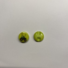 Plastikknap - Traktor m. forskellig baggrund