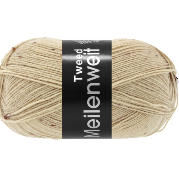 Meilenweit TWEED Strmpegarn 100 g - Beige Meleret 178 - 38093