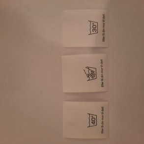 Label med vaskeanvisning