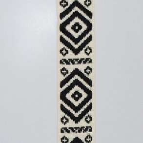 B�nd 40mm bom/poly etnico (Natur/Sort)