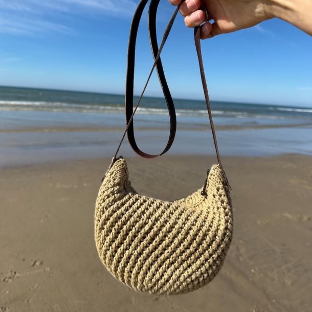 For til taske med rund bund - Omkreds 48 cm Natur - Petiteknit