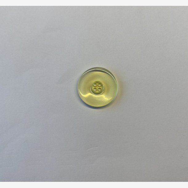 Gennemsigtig gul plastikknap - 23 mm 