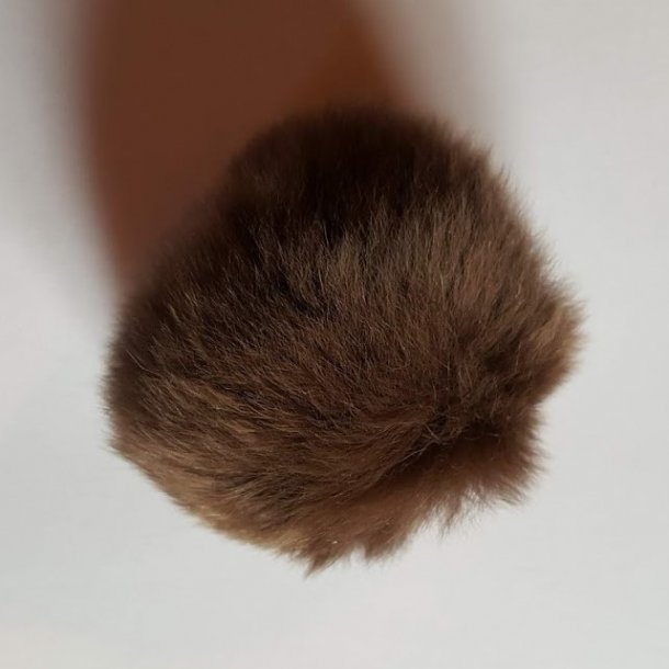 Pom Pom i kaninpels - brun 6 cm i diamter