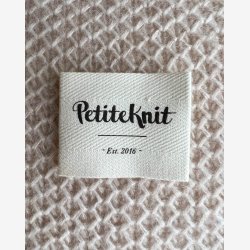 "PetiteKnit - Est 2016" label