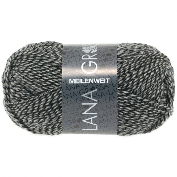 Lana Grossa Meilenweit Strmpegarn Gr/Hvid/Sort 1178 - 7822