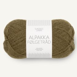 Alpakka Flgetrd - Mrk Olivengrn 9873 - 124362