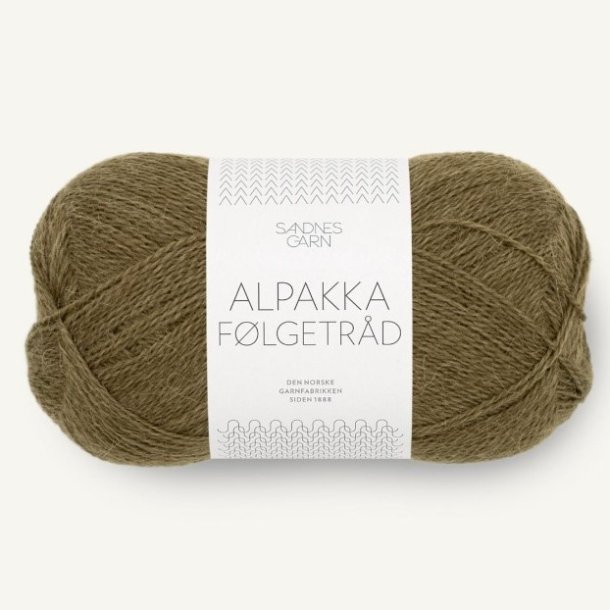 Alpakka Flgetrd - Mrk Olivengrn 9873 - 124362