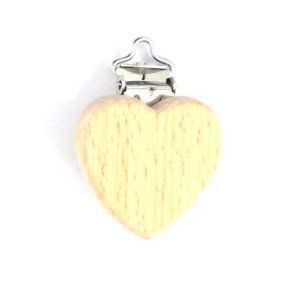 Trclips til suttesnor med hjerte