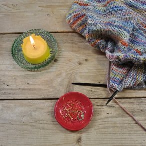 Lille skl i keramik - With Love (rd)