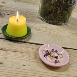 Lille skl i keramik - With Love (grn)